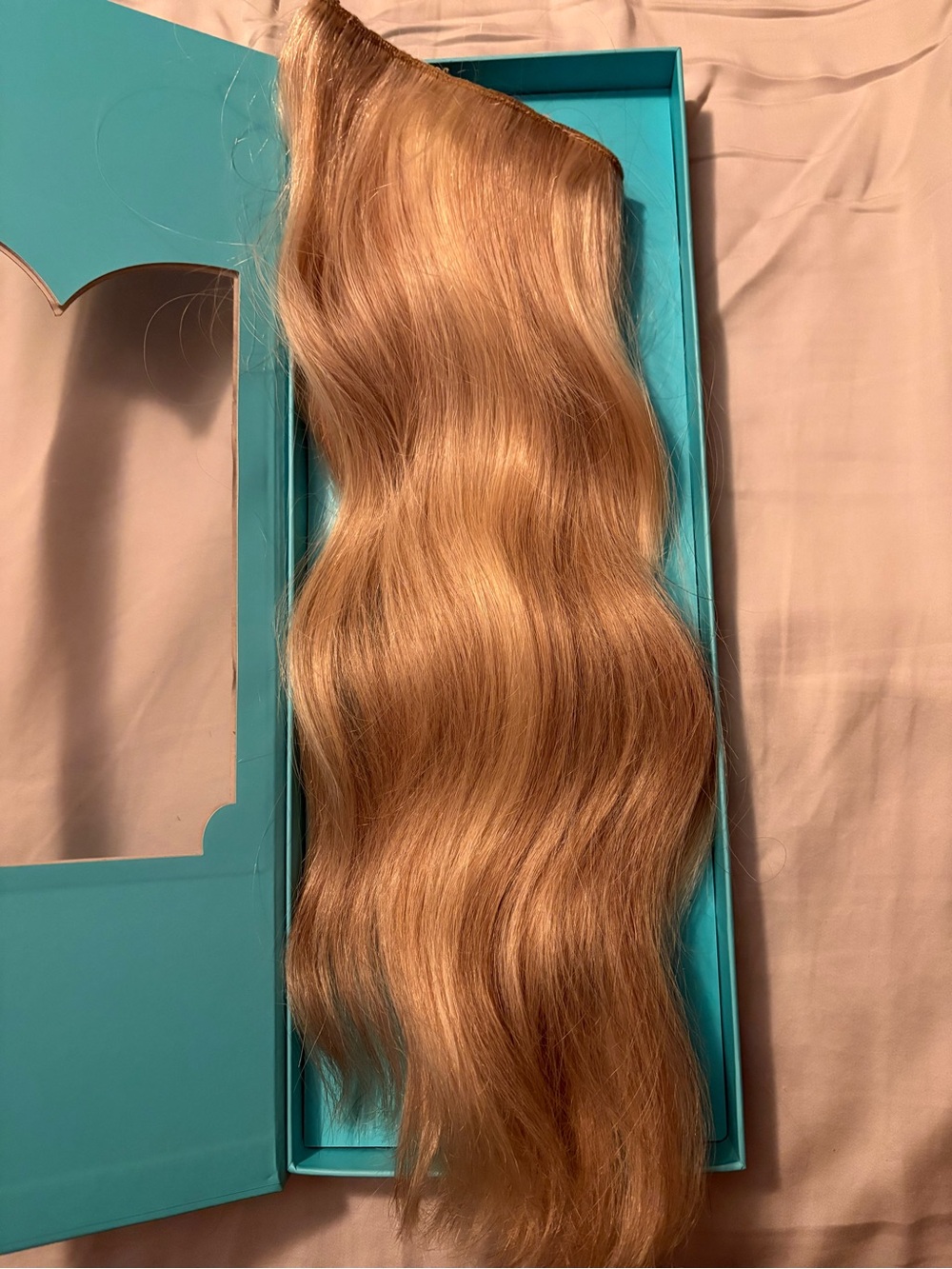 Soft Wavy Blonde Hair Extension - Natural Light Blonde Halo Couture 16”